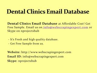 Dental Clinics Email Database