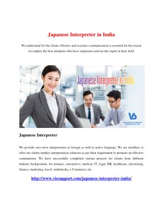 Japanese Interpreter in India