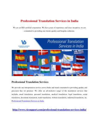 Professional Translation Services in India