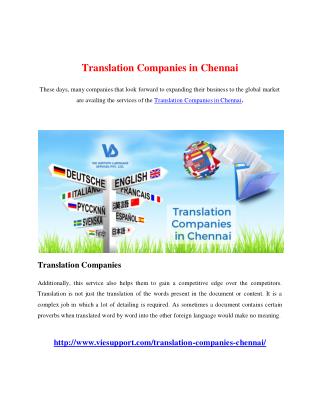 Translation Companies in Chennai