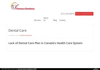 Dental Care Plan With Florence Dentistry