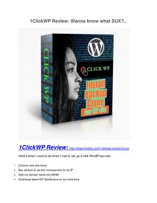 1ClickWP review & 1ClickWP (Free) $26,700 bonuses