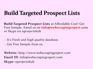 Build Targeted Prospect Lists