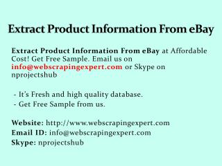 Extract product information from e bay