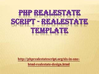 PHP Realestate Script - Realestate Template