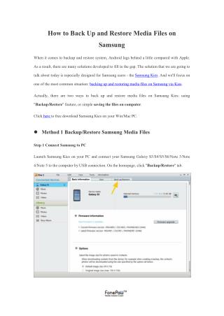 How to Back Up and Restore Media Files on Samsung