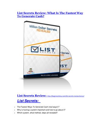 List Secrets review and List Secrets $11800 Bonus & Discount