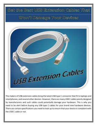 Get the Best USB Extension Cables That Won’t Damage Your Devices