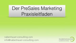 PreSales Marketing-Praxisleitfaden "XING erfolgreich nutzen"