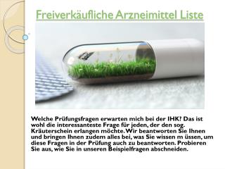 Freiverkäufliche Arzneimittel Liste