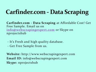 Carfinder.com - Data Scraping