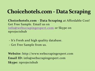 Choicehotels.com - Data Scraping
