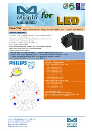 EtraLED-PHI-4850 for Philips Modular Passive Star LED Heat Sink