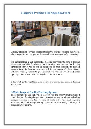 Glasgow's Premier Flooring Showroom