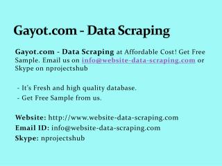 Gayot.com - Data Scraping