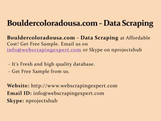 Bouldercoloradousa.com - Data Scraping