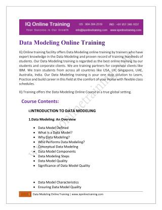 Data Modelling Training & Certification Course Online