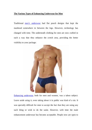 The Various Types of Enhancing Underwear for Men