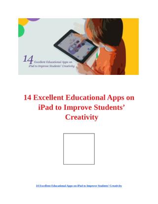 Top Kids Educational Apps on iPad to Improve Students’ Creativity!