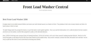 Front Load Washer Central
