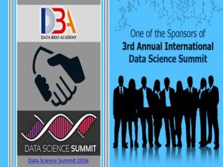 3RD ANNUAL INTERNATIONAL DATA SCIENCE SUMMIT