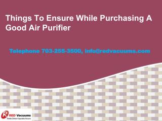 Things To Ensure While Purchasing A Good Air Purifier