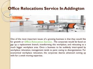 Office Relocations Service In Addington