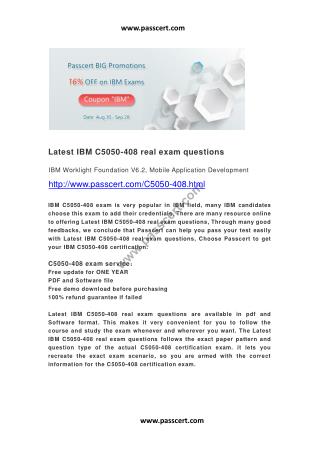 IBM C5050-408 real exam questions
