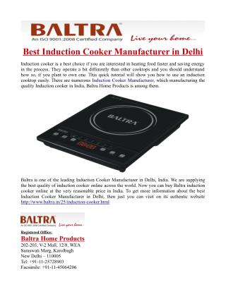 Best Induction Cooker Manufacturer in Delhi