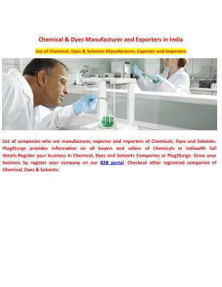 Chemical & Dyes Manufacturer and Exporters in India