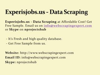 Experisjobs.us - Data Scraping
