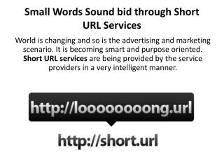 Small Words Sound bid through Short URL Services