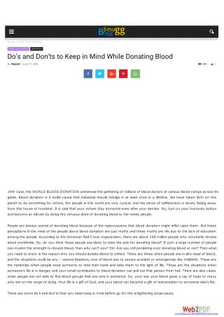 Do’s and Don’ts to Keep in Mind While Donating Blood