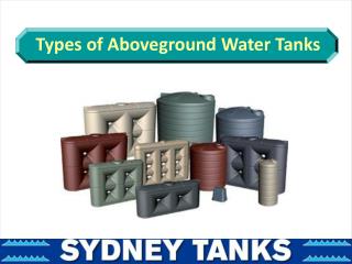 Types of Aboveground Water Tanks