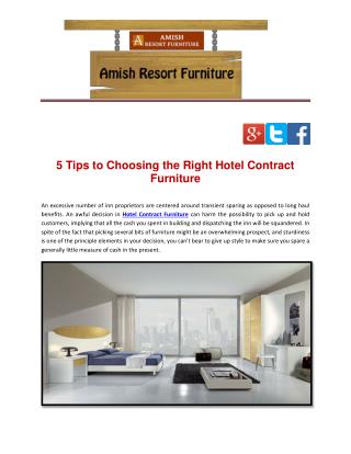 5 Tips to Choosing the Right Hotel Contract Furniture