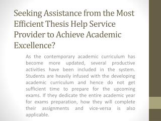 Get Thesis Help Online Services with Thesis Topics by UK Experts