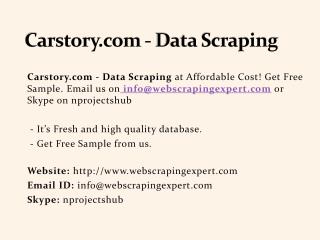 Carstory.com - Data Scraping