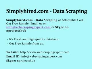 Simplyhired.com - Data Scraping