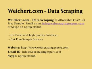 Weichert.com - Data Scraping