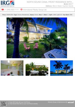 North Sound Canal Front Residence With Dock - Cayman Residential Property