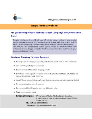 Products Website Scraper, Scrape Products Website, Product Data