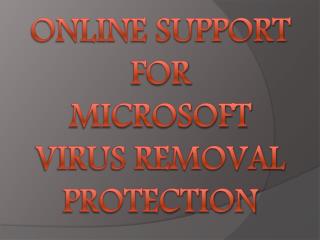 Online Support for Microsoft Virus Removal