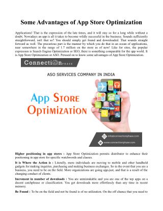 Some advantages of app store optimization