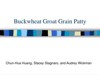 Buckwheat Groat Grain Patty