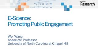 E-Science: Promoting Public Engagement