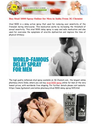 Buy Stud 5000 Delay Spray Online From 3G Chemist