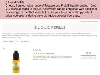 Best E Liquid in UK