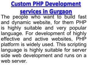 Custom PHP Development services in Gurgaon