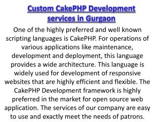 Custom CakePHP Development services in Gurgaon