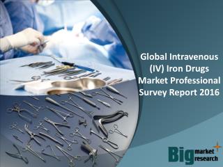 Intravenous (IV) Iron Drugs Industry Trends, Demand & 2020 Forecasts